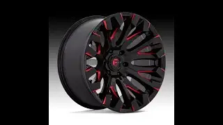 Fuel Quake D829 Gloss Black Red Milled Custom Truck Wheel