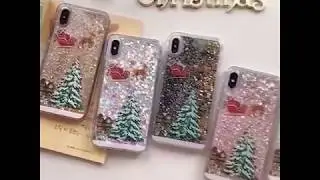 Christmas Tree Glitter Quicksand Hard Cover Flash Powder Mobile Phone Case