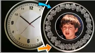 DIY Photo frame from wall clock| upcycled clock picture frame| diy wall decor ideas