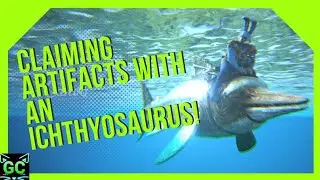 Taming a High Level Ichthyosaurus, and Using it to Claim Artifacts! Ep:13 ARK: Survival Evolved