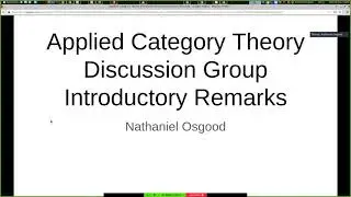 Launch of Applied Category Theory Discussion Group