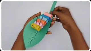 How To Make Paper Moving ToyCaterpillar | DIY Paper Toy Animal |School Project ldeas