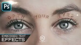 Text Embossed in Skin Photoshop Effect