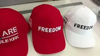 Charlie Kirk baseball caps with custom embroidery logos