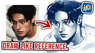 How I Draw Like the Reference | Semi-realism Portrait in IBISPAINT X