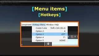 Menu Items - Hotkeys | Editor Scripting | C# | Unity Game Engine