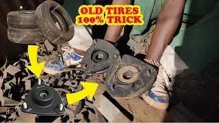 how to make rubber spring bushing with old tires