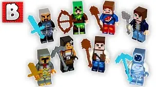 Lego Minecraft Skin Packs 1 & 2 | Unbox Build Time Lapse Review