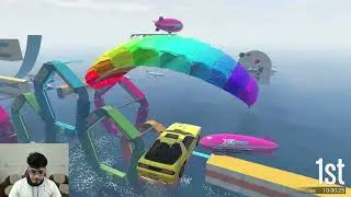 99.999% People Cannot Complete This Parachute Car Parkour Race in GTA 5!