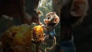 A Cute Crying Monkey Eating Honey #cute #monkey&nbsp;#animal