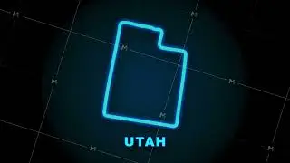 Utah state map outline animation. Motion graphics.