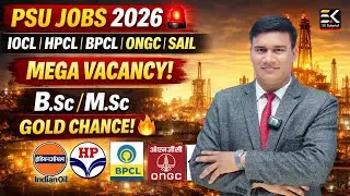 PSU Jobs 2026 🚨 | IOCL, HPCL, BPCL, ONGC, SAIL Mega Vacancy | B.Sc/M.Sc Gold Chance 🔥