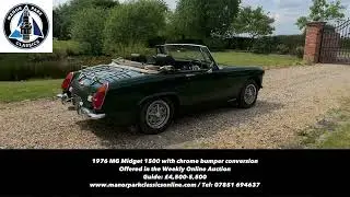 1976 MG Midget 1500 with chrome bumper conversion offered in our Weekly Online Auction