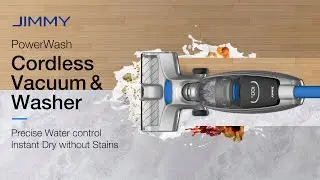 JIMMY PowerWash HW8 Cordless Handheld Vacuum & Washer. Instantly dries floor without stains
