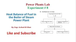 Lab # 08| Heat Balance of fuel in boiler of steam power plant| Power plants| Engr. Arshad Ali Khan