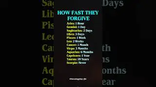 How Fast Each Zodiac Sign Forgive #zodiac #zodiacsigns #astrology #horoscope #tarot