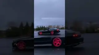 400 hp 240sx drifting donuts in parking lot
