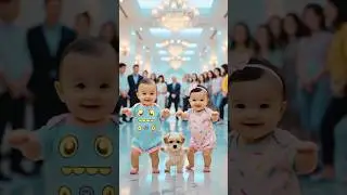 Twin Babies Dance With Adorable Puppy