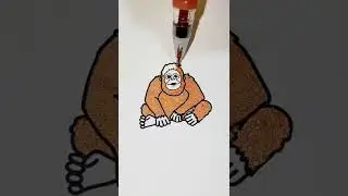 Coloring in a monkey #coloring #monkey #shorts