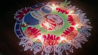Free hand pongal kolam 🪔 pot rangoli design 🪔 pongal muggulu 2026🪔peacockrangoli 🪔 treditionalkolam 