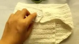 Hand-knitted baby diaper hair band set