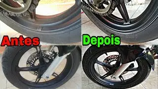 Como Limpar Rodas de Liga Leve da Moto e dar Brilho.