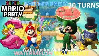 Super Mario Party: Partner Party - Royal Couple Vs Artify Magicians in Watermelon Walkabout