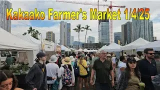 [4K] Kakaako Farmer's Market on 1/4/25 in Honolulu, Oahu, Hawaii #farmersmarkethawaii