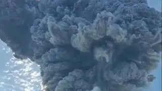 The 4 km ash cloud created by Lewotolok volcano in Indonesia, which erupted again after 100 years.