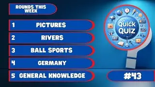 #43 Ultimate Pub Quiz: Picture, Rivers, Ball Games, Germany & General Knowledge | With Answers! 🎉