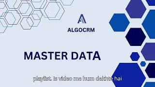 Master Data in ALGO-CRM (Hindi)