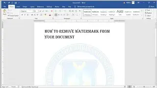 Remove watermark easily | How to remove watermark from your document | @msoffice-307