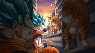 when Goku plays with his cat