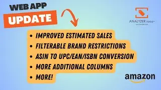 New- Improved Est Sales, Filterable Brand Restrictions, ASIN conversions, More! | Analyzer.Tools