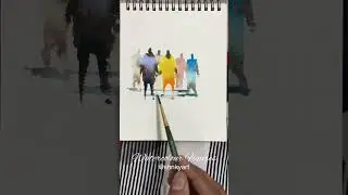 Simple watercolor human figures for beginners  #shorts #watercolor #short #painting