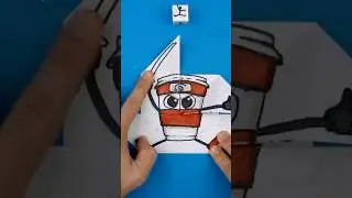 Brainrot Cappuccino Assassino Origami Game Challenge ☕🧋🤎 #memes #diy #papercraft