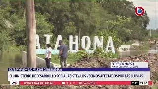 Asistencia provincial ante el temporal: alimentos, agua y materiales para damnificados