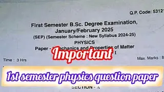 1st BSc physics question paper 2025| Davangere university BSc question papers 2025|