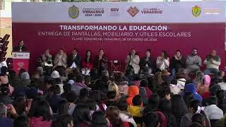 🔴 En vivo | Entrega de mobiliario, kits escolares y pantallas en Álamo, Veracruz