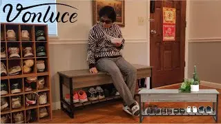 VONLUCE Shoe Rack Storage Bench | Finally A Place To Sit Down While Putting On Shoes!