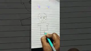 Draw a boy with kite flying very easy way 🙂💐👌