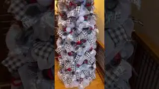 Bigger is better! Super tall tomato cage tree. #tomatocagetree #christmas #christmasdecorations