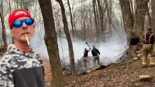 My Uncle Kevin caught the backyard on FIRE