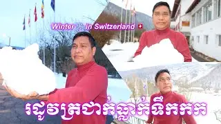 ដើរតាមផ្លូវទៅផ្សារក្នុងភូមិពែរី,Winter in Péry,Switzerland 🇨🇭
