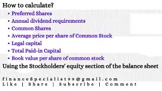 Calculating Outstanding shares | Dividends | Legal capital | Avg issue price | Book value per share