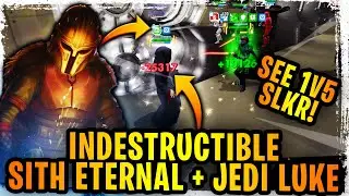INVINCIBLE Sith Eternal + Jedi Master Luke Skywalker With Armorer - Sith Eternal 1v5 Solos SLKR!