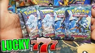 LUCKY 777!! OPENING 7 LUCKY POKEMON GUARDIANS RISING BOOSTER PACKS!!