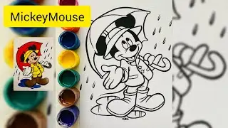 Learn to draw Mickey Mouse  coloring pages for kids / TOiART