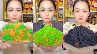 Rainbow Ice Crunch Mukbang | Colorful Flavored Ice ASMR Eating Sounds #115