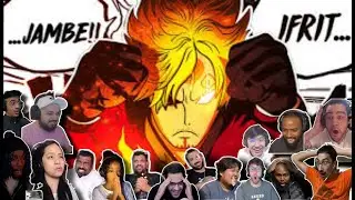 IFRIT JAMBE SANJI VS QUEEN FULL FIGHT || ONE PIECE 1061 MEGA REACTION MASHUP